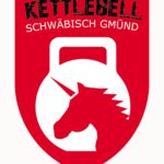 Kettlebell Einhorn Logo mit Rand