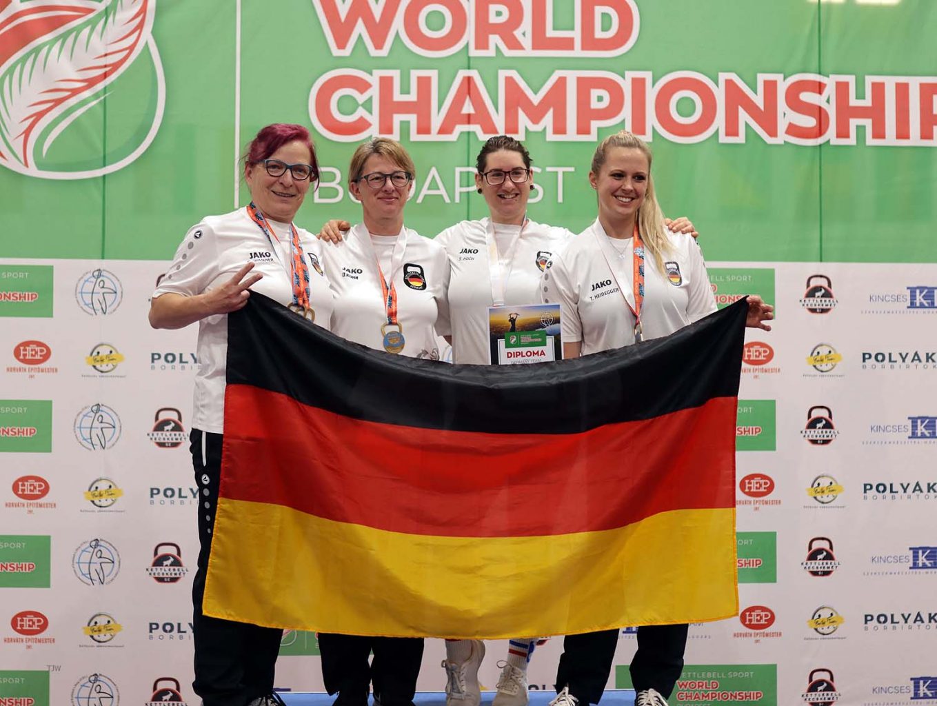 Das deutsche Frauen Team mit Gold
Christine Wanner, Daniela Kuhn, Silvia Hoch, Tina Heidegger